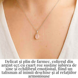 Iubire si Echilibru Emotional - Colier Cuart Roz Argint 925