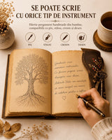 Jurnal Vintage cu Arborele Vietii, inchidere cu cheie si hartie de pergament- Protectie si Crestere