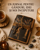 Jurnal Vintage cu Arborele Vietii, inchidere cu cheie si hartie de pergament- Protectie si Crestere