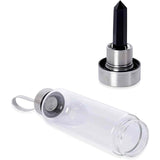 Sticla de apa cu varf de cristal Obsidian – Perfect pentru meditatie - Cadouri speciale pentru femei barbati prieteni