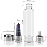 Sticla de apa cu varf de cristal Fluorit – Perfect pentru meditatie - Cadouri speciale pentru femei barbati prieteni