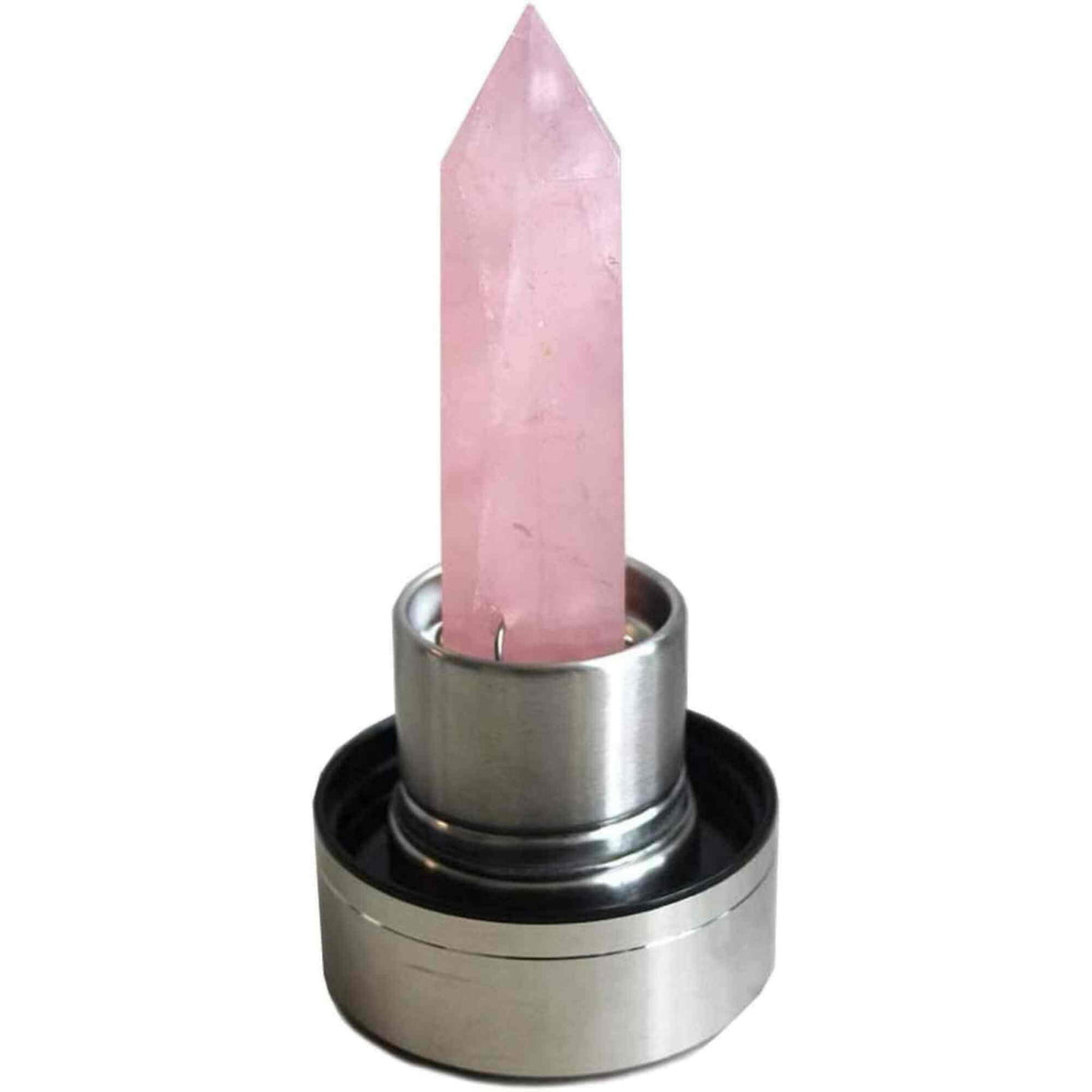 Sticla de apa cu varf de cristal Cuart Roz – Perfect pentru meditatie - Cadouri speciale pentru femei barbati prieteni