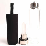 Sticla de apa cu varf de cristal Labradorit – Perfect pentru meditatie - Cadouri speciale pentru femei barbati prieteni