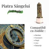 Sticla de apa cu varf de cristal Piatra Sangelui – Perfect pentru meditatie - Cadouri speciale pentru femei barbati prieteni