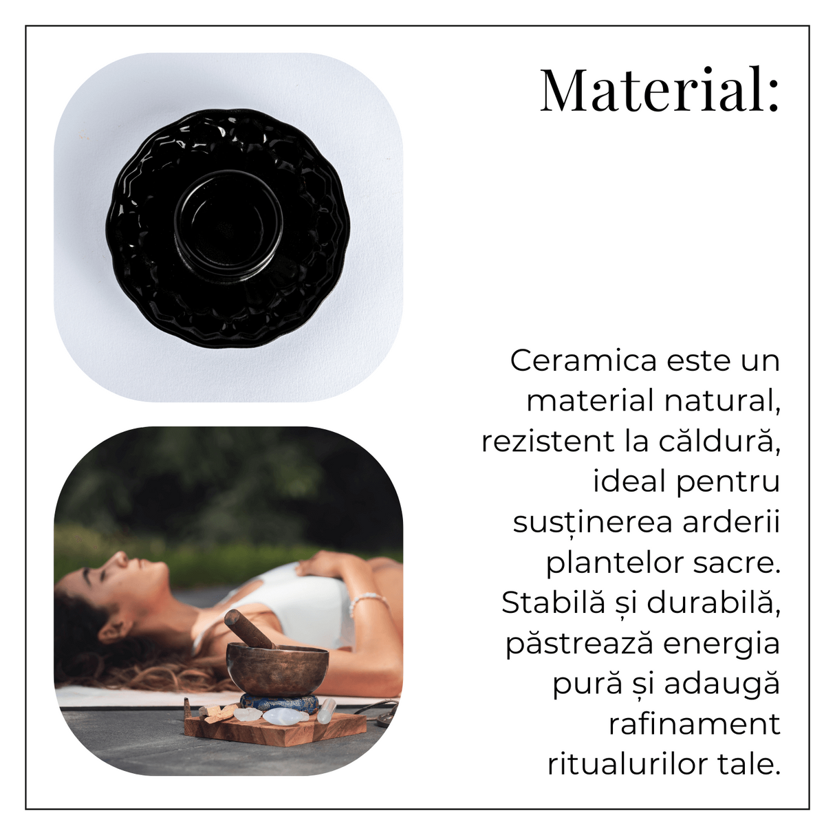 Suport design lotus negru – Pentru accesorii purificare si echilibru energetic