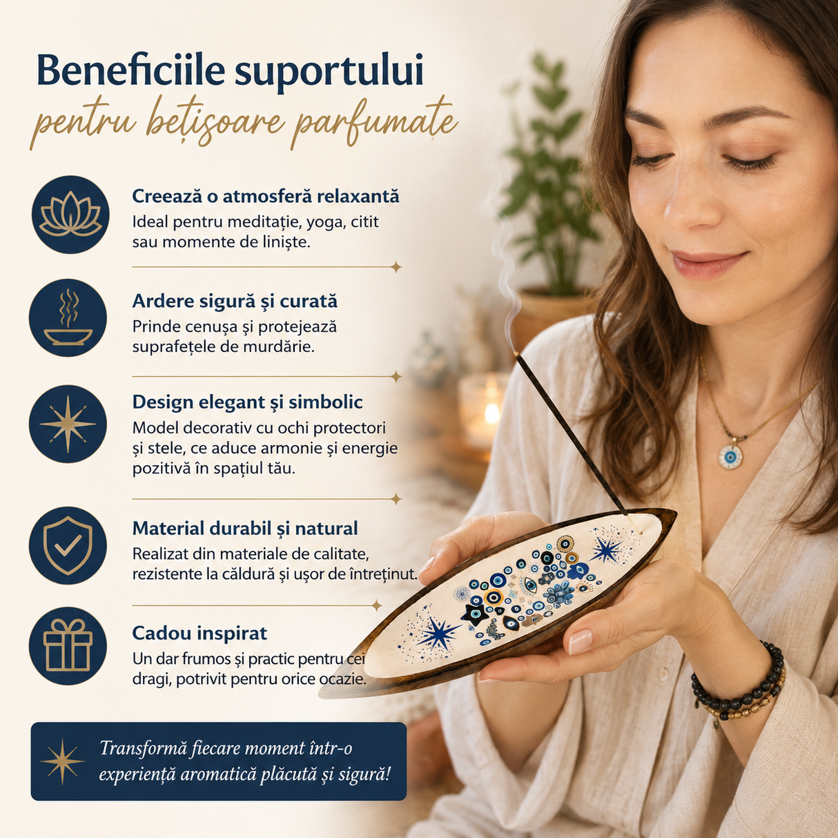 Suport Betisoare Parfumate Arborele Protectiei din Lemn de Mango – Armonie si Echilibru