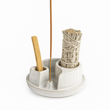 Suport ceramic 3 in 1 Semiluna Stea - Palo Santo, Salvie si Betisoare
