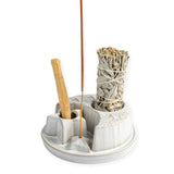 Suport ceramic 3 in 1 Semiluna Stea - Palo Santo, Salvie si Betisoare