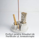 Suport ceramic 3 in 1 Semiluna Stea - Palo Santo, Salvie si Betisoare