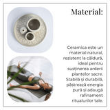 Suport ceramica ab Triplu de Aromaterapie - Ritual Complet pentru Armonie
