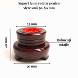 Suport lemn rotativ pentru sfere, oua si obiecte sferice 4-6 cm - Expunere eleganta si rotativa
