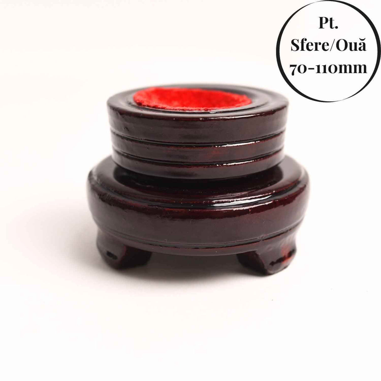 Suport lemn rotativ pentru sfere, oua si obiecte sferice 4-6 cm - Expunere eleganta si rotativa