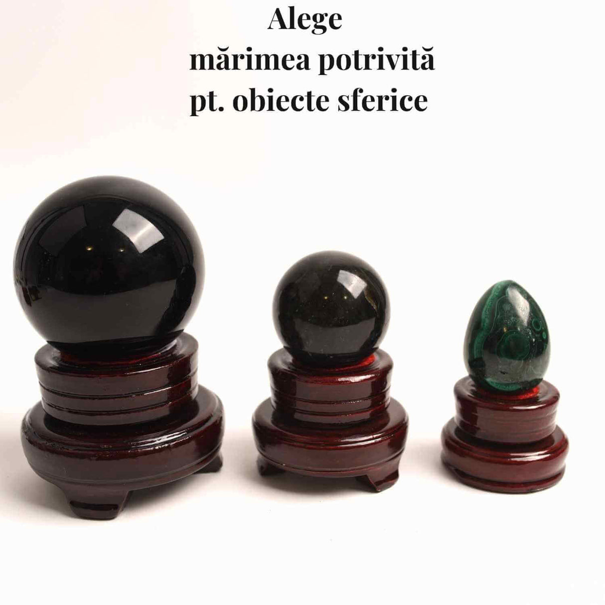 Suport lemn rotativ pentru sfere, oua si obiecte sferice 4-6 cm - Expunere eleganta si rotativa