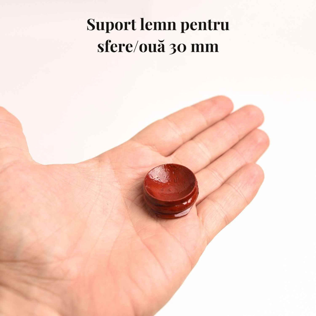 Suport lemn rotativ pentru sfere, oua si obiecte sferice 4-6 cm - Expunere eleganta si rotativa