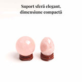 Suport lemn rotativ pentru sfere, oua si obiecte sferice 4-6 cm - Expunere eleganta si rotativa