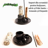 Suport ceramica pentru salvie, palo santo si betisoare - Eleganta si purificare