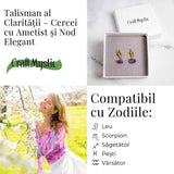 Talisman al Claritatii - Cercei cu Ametist si Nod Elegant
