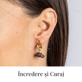 Talisman al Curajului - Cercei cu Granat si Nod Elegant