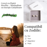 Cercei argintii cu piatra Howlita - Minimalism cu energie linistitoare