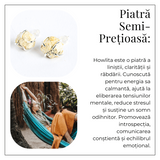 Cercei argintii cu piatra Howlita - Minimalism cu energie linistitoare