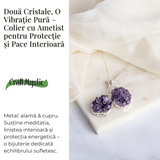 Doua cristale, o vibratie pura - Colier cu ametist pentru protectie si pace interioara