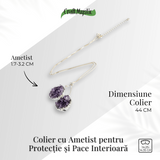 Doua cristale, o vibratie pura - Colier cu ametist pentru protectie si pace interioara