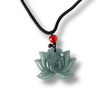 Puritate si Liniste - Colier Lotus din Jad Albastru de Guatemala