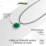 Puterea transformarii - Colier rotund cu malachit natural pentru claritate si curaj