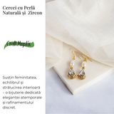 Cercei cu Perla Naturala si Zircon - Feminitate Discreta si Rafinament