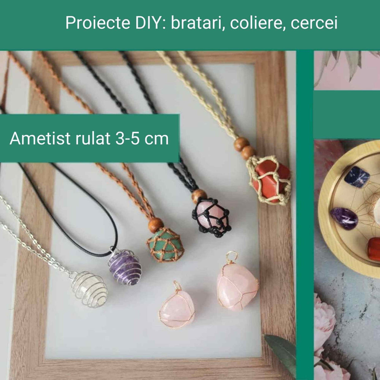 Piatra naturala de Ametist polisata (rulata) 4-5 cm Ideala pentru Reiki si Vindecare Energetica