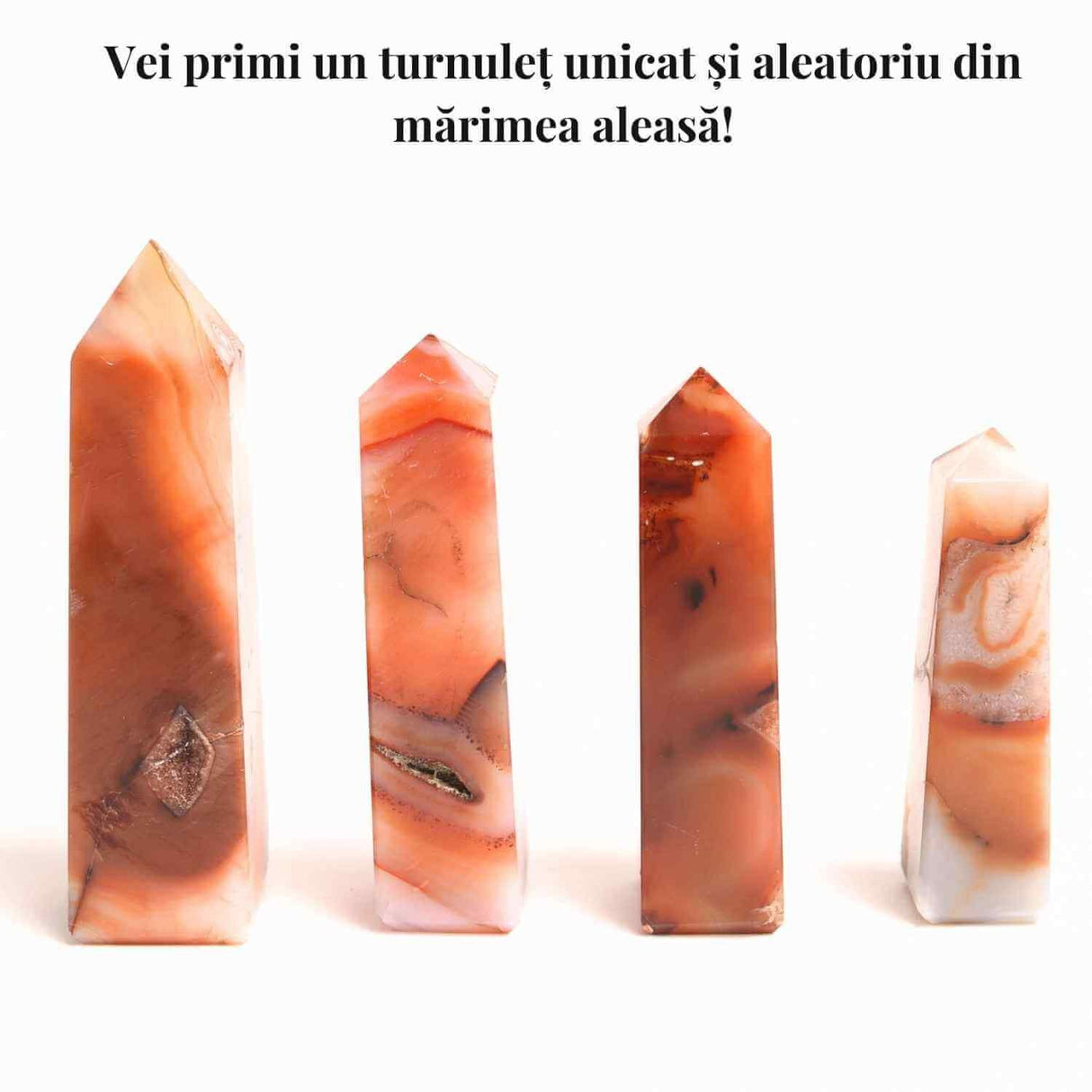 Turn din Carneol cu 4 laturi 7-8 cm – Energie, curaj si prosperitate