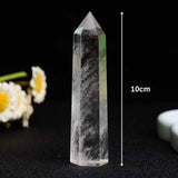Healing semi-precious crystal tower, hexagonal transparent Quartz - Obelisk, 10 cm high