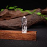 Healing semi-precious crystal tower, hexagonal transparent Quartz - Obelisk, 10 cm high