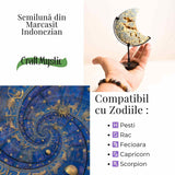 Semiluna din Marcasit Indonezian - Sculptata manual, introspectie si claritate