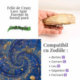 Felie 10-11 cm din Agat Crazy Lace - Sculptata manual, energie in forma pura