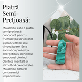 Turnulet 4 fete din Malachit H = 6-7 cm latime 2-2.5 cm 85-100 gr - Concentrare Energetica si Protectie