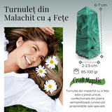 Turnulet 4 fete din Malachit H = 6-7 cm latime 2-2.5 cm 85-100 gr - Concentrare Energetica si Protectie