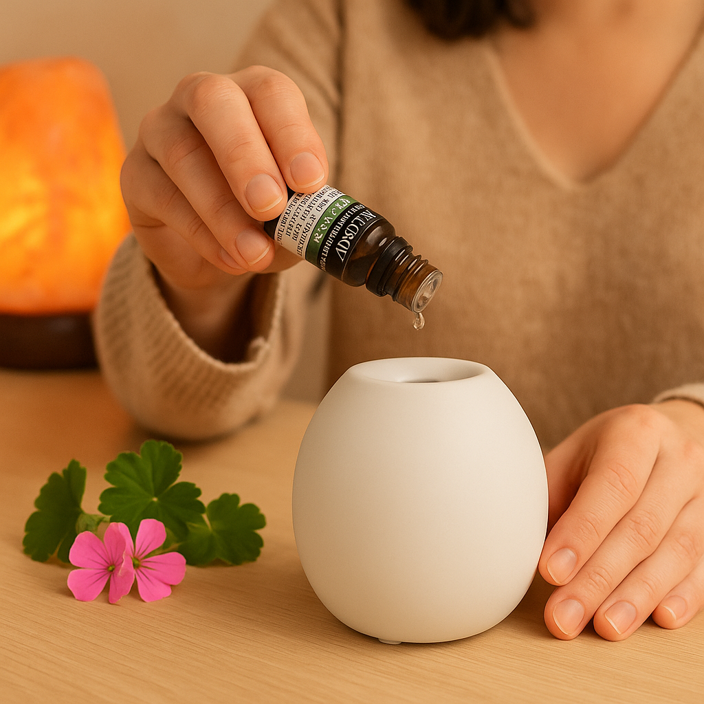 Ulei esential organic Geranium 10 ml (Pelargonium graveolens) - floral, echilibrant, pentru difuzor & masaj diluat
