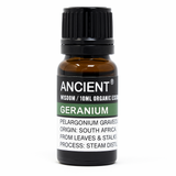 Ulei esential organic Geranium 10 ml (Pelargonium graveolens) - floral, echilibrant, pentru difuzor & masaj diluat