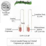 Energie a Inimii si Armonie - Cercei Argint 925 cu Cristal Capsuna