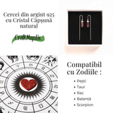 Energie a Inimii si Armonie - Cercei Argint 925 cu Cristal Capsuna