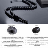 Colier cu Margele din Obsidian Negru si Onyx model Y Piatra Naturala Bruta de Obsidian Accesorizata cu Margele de Cristal Onyx pentru Rugaciune, Vindecare si Energie Reiki