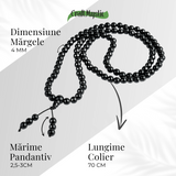 Protectie si Claritate - Colier Mala cu Obsidian si Ciucure Boho